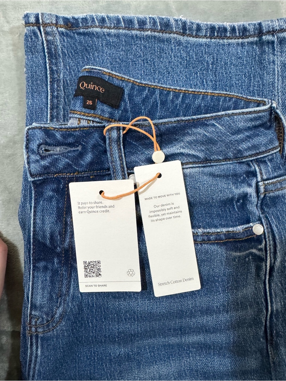 Quince Atlantic Blue High-Rise Stretch Denim Jeans